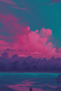 A Pink Sunset 4k (1080x2160) Resolution Wallpaper