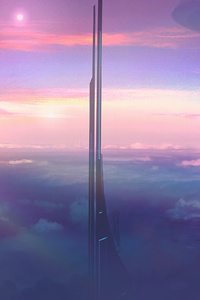 Above The Clouds Skyscraper (480x854) Resolution Wallpaper