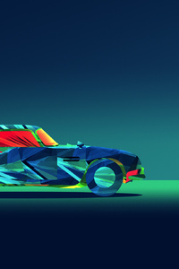 1242x2688 Abstract Car Facets Justin Maller