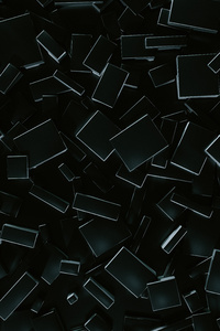750x1334 Abstract Cubes Dark 8k
