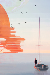 Abstract Sunset (1440x2560) Resolution Wallpaper