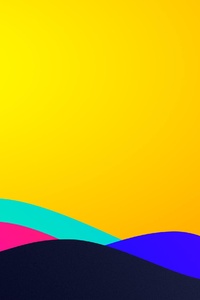 Abstract Yellow Waves 4k (480x800) Resolution Wallpaper