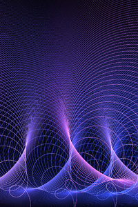 Acoustic Waves Abstract Purple Artistic