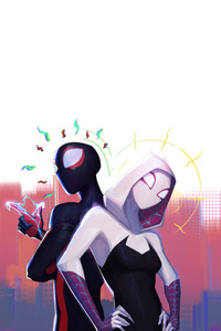 Across Dimensions Miles And Gwen (1080x1920) Resolution Wallpaper