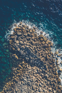 Aeiral View Sea Water Coast Rocks (320x568) Resolution Wallpaper