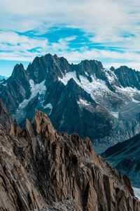 Aerial Photography Of Mountains 5k (1080x2160) Resolution Wallpaper