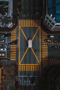 Aerial Photography Pedestrian Crossing Vehicles (320x568) Resolution Wallpaper
