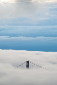 Aerial View Of Bridge Under Clouds 8k