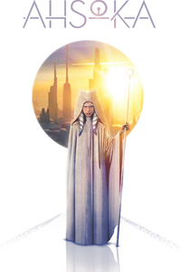 Ahsoka Star Wars Poster White Minimal 5k