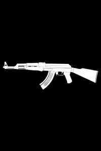 AK47 Gun Weapon Minimalism (320x568) Resolution Wallpaper