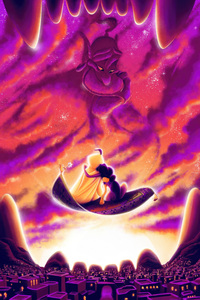 1080x2280 Aladdin And Jasmine
