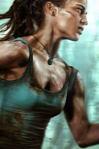 Alicia Vikander As Tomb Raider (1440x2960) Resolution Wallpaper