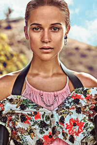Alicia Vikander Vogue 2018 (320x568) Resolution Wallpaper