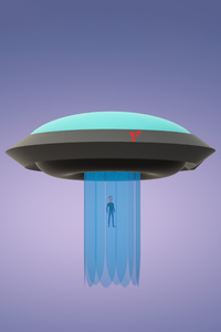 Alien Space Ship Capturing Human Minimal 5k (640x1136) Resolution Wallpaper