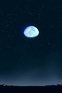 Alone Moon Night 5k (640x1136) Resolution Wallpaper