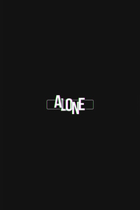 800x1280 Alone Simple Typography 4k