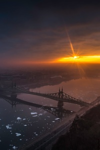 Amazing City Bridge Sunrise 8k (2160x3840) Resolution Wallpaper