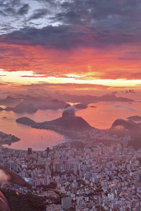 Amazing View Of Rio De Janeiro During Sunset (1280x2120) Resolution Wallpaper