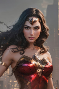 Amazonian Avenger Wonder Woman (1080x2160) Resolution Wallpaper