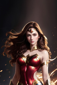 Amazonian Defender The Iconic Wonder Woman (640x960) Resolution Wallpaper