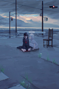 1080x2280 An Anime Girl Healing Touch Soulful Serenity
