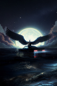 Angel At The End Of The Road (1080x1920) Resolution Wallpaper