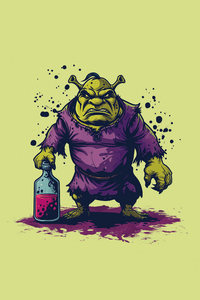 Angry Shrek Purple Liquid Art (360x640) Resolution Wallpaper