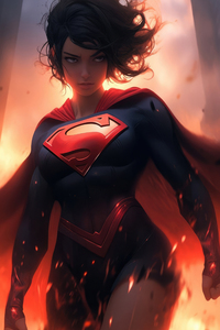 Angry Supergirl (240x400) Resolution Wallpaper