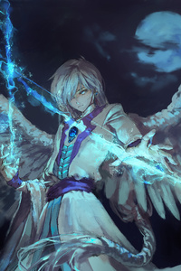 Anime Angel Boy With Magical Arrow (2160x3840) Resolution Wallpaper