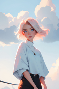 Anime Art Girl Portrait 5k (1440x2560) Resolution Wallpaper
