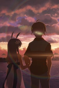 640x1136 Anime Boy and Girl Alone