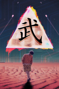 Anime Boy In Glitch (640x960) Resolution Wallpaper