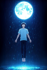 Anime Boy Peaceful Moment In The Rain (480x800) Resolution Wallpaper