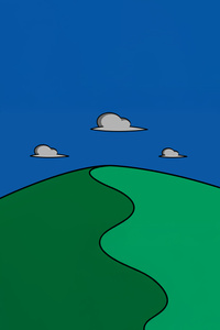 Anime Cartoon Hill And Clouds (240x400) Resolution Wallpaper