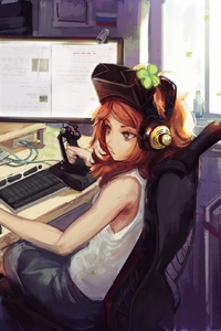 Anime Gamer Girl