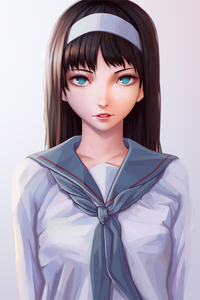 Anime Girl Aqua Eyes 4k (750x1334) Resolution Wallpaper