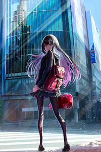 Anime Girl Back To Home 4k