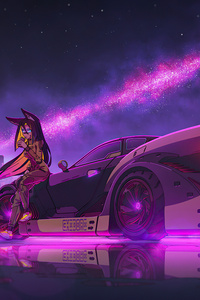 Anime Girl Cyberpunk Ride 4k (240x320) Resolution Wallpaper