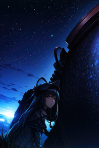 Anime Girl Discovering Alien Capcell (1440x2960) Resolution Wallpaper
