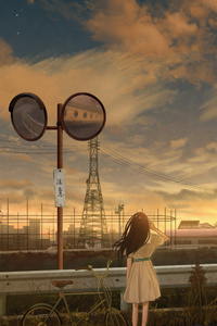 Anime Girl Enjoying The Daylight (1280x2120) Resolution Wallpaper