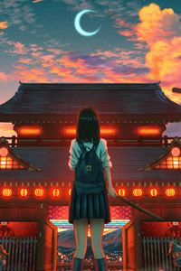 Anime Girl Fight For Survival (320x480) Resolution Wallpaper