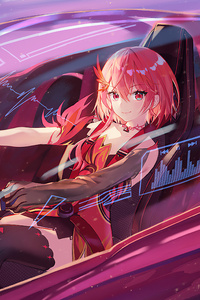Anime Girl For Scifi Ride 4k (640x1136) Resolution Wallpaper
