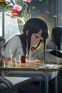 720x1280 Anime Girl In Art Class
