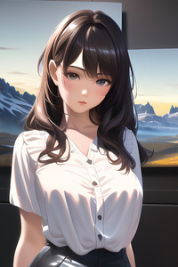 640x1136 Anime Girl In Art Exibition