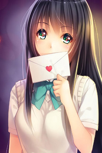 Anime Girl In Love With Love Letter
