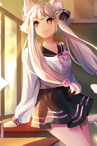 Anime Girl In School 4k (640x1136) Resolution Wallpaper