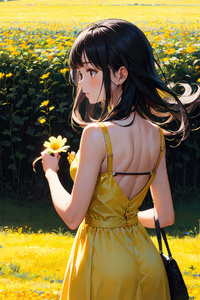 Anime Girl In Yellow Dress