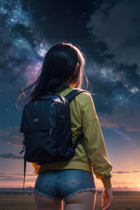 Anime Girl Journey Beyond The Horizon (540x960) Resolution Wallpaper