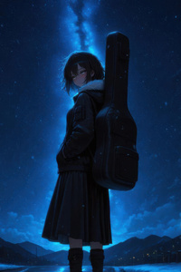 Anime Girl Lonely Traveler (360x640) Resolution Wallpaper