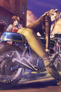 1242x2688 Anime Girl On Bike